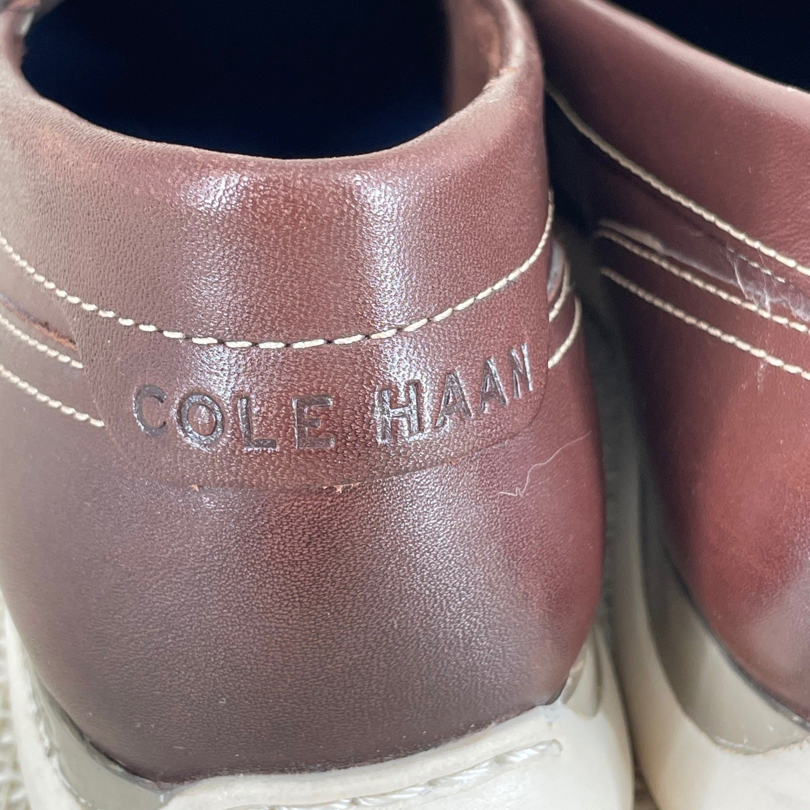 Cole Haan Grand Atlantic Penny Loafers Mens 8.5 Mahogany Brown Leather C33028