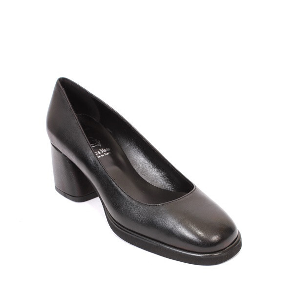Luca Grossi 187a Black Leather Platform Heel Shoes Pumps 35 / US 5