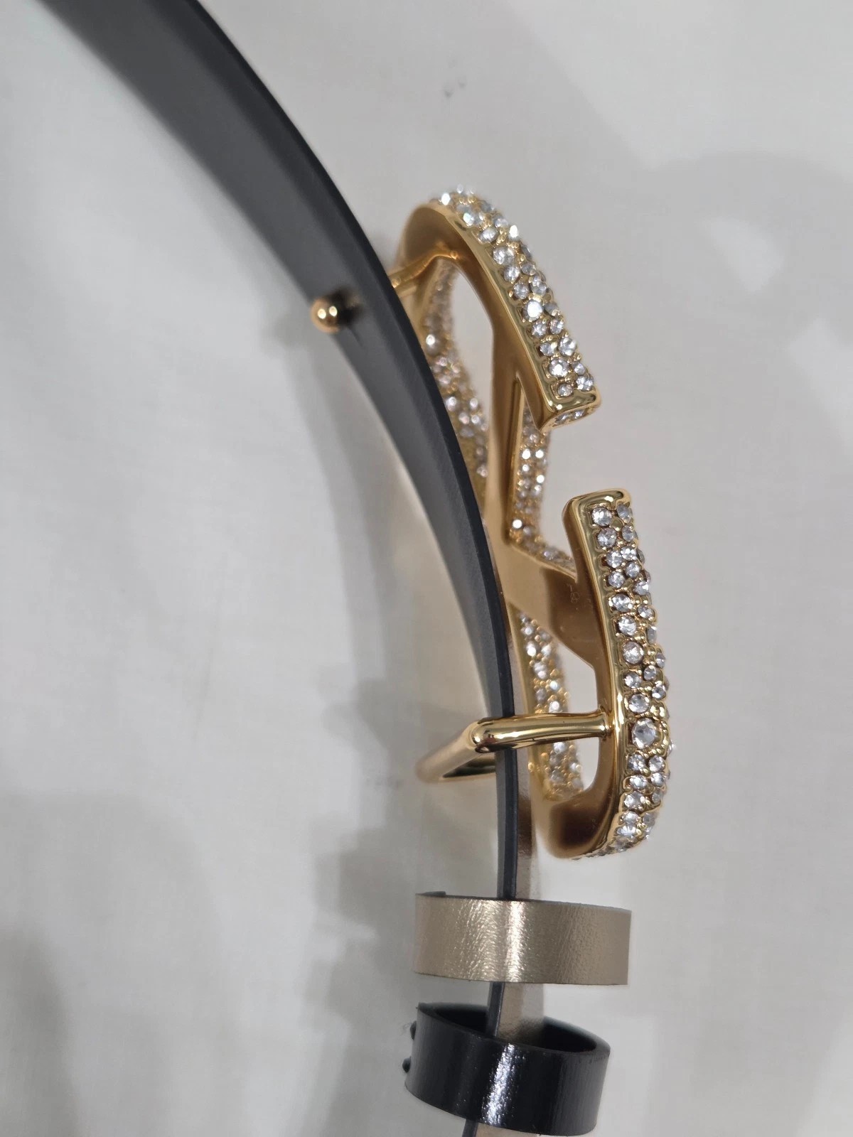 Valentino Garavani Reversible Gold & Black Rhinestone Studded Belt 95cm