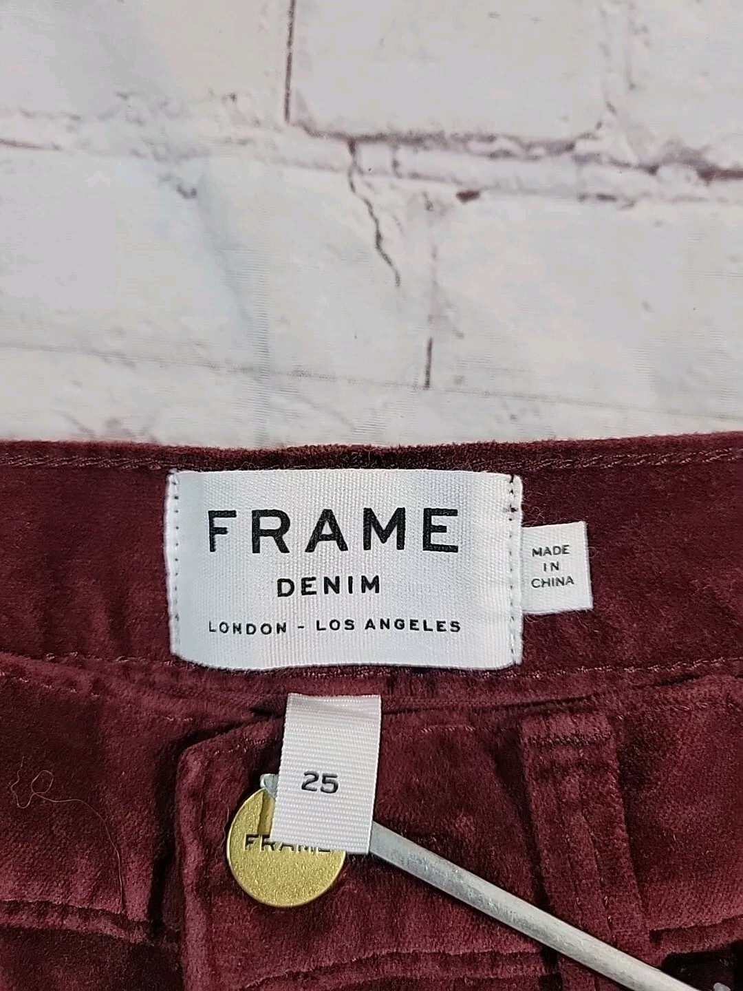 Nwt Frame Corduroy Jeans Size 25(27×27) Pinot Red Le High Skinny Straight