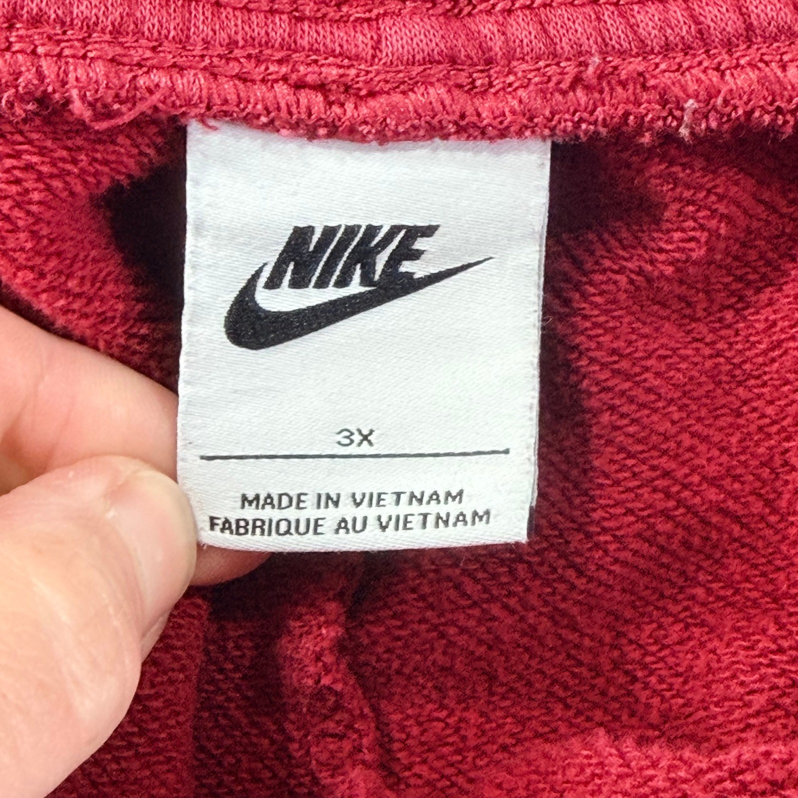 Nike Cargo Jogger Sweatpants Womens 3X Red Fleece Snap Pocket Athleisure Comfort