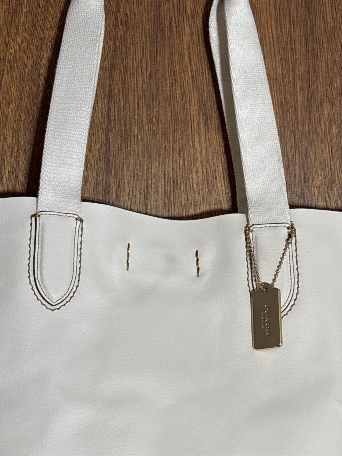 Authentic NWT Coach H2298-58660 Chalk Leather Derby Tote Bag