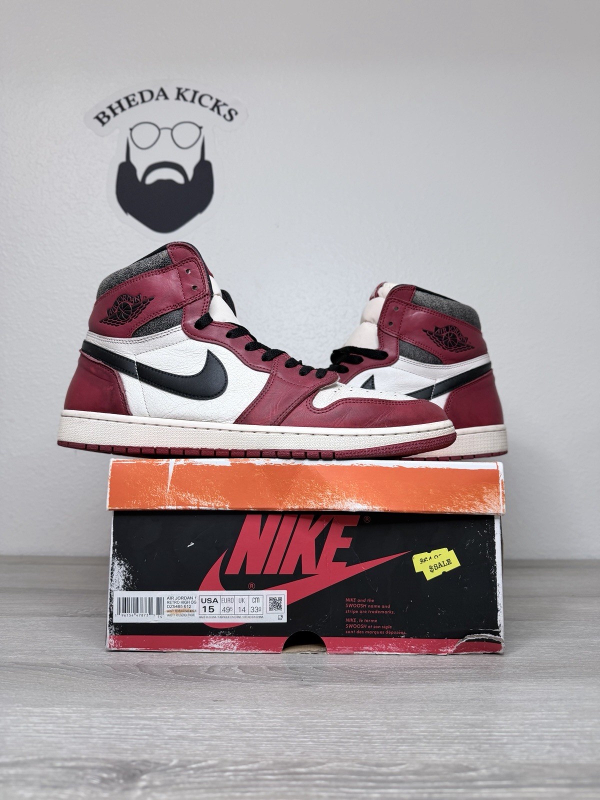 Size 15 – Jordan 1 Lost and Found Men’s Sneakers DZ5485-612 Preowned