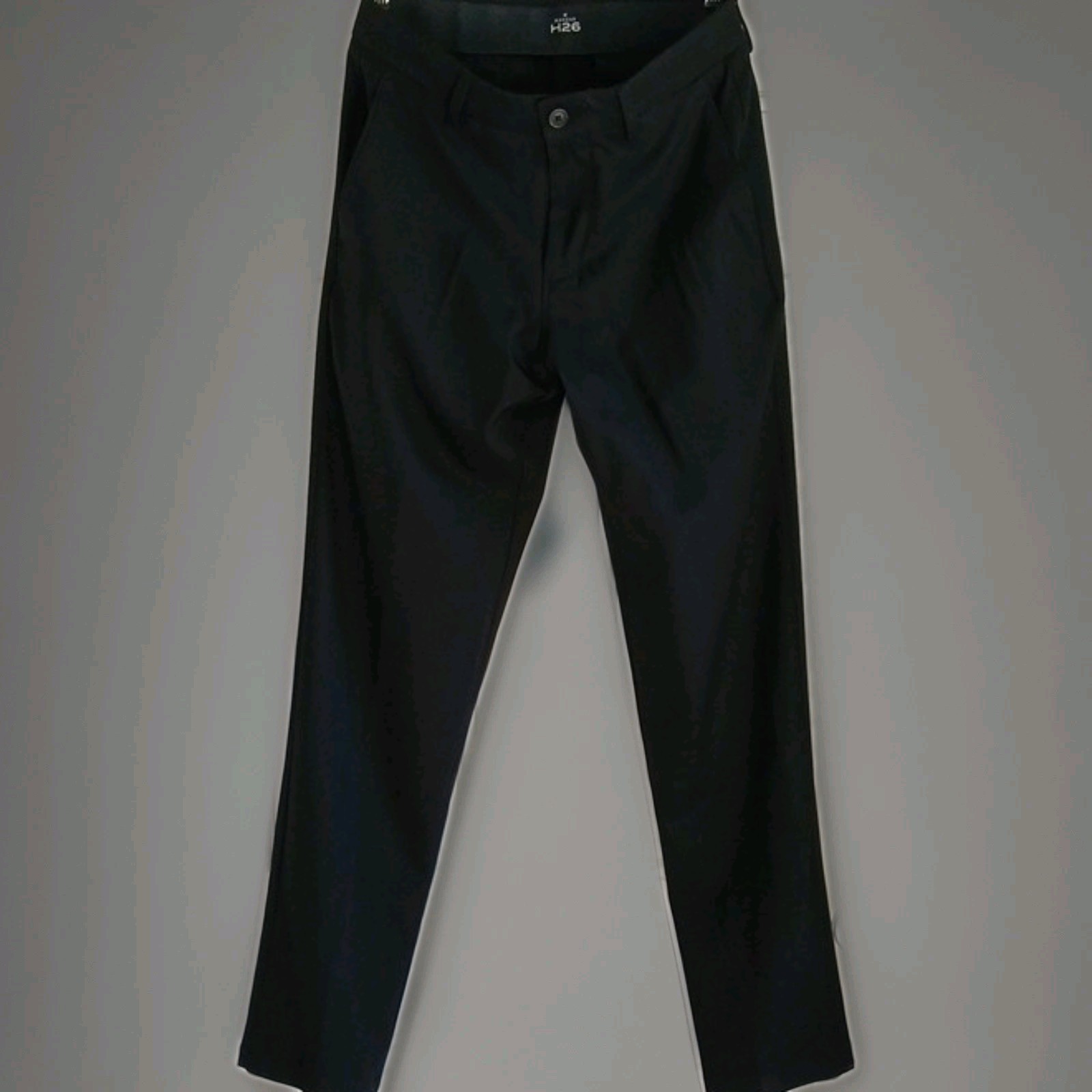 Haggar Men’s Black Flat Front Dress Pants 30W Classic Fit Straight Leg