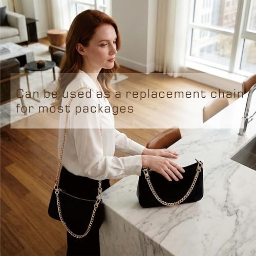 14pcs Gold Purse Chain Strap Set with Cute Mini Bag Charms &nti-Theft Zipper A