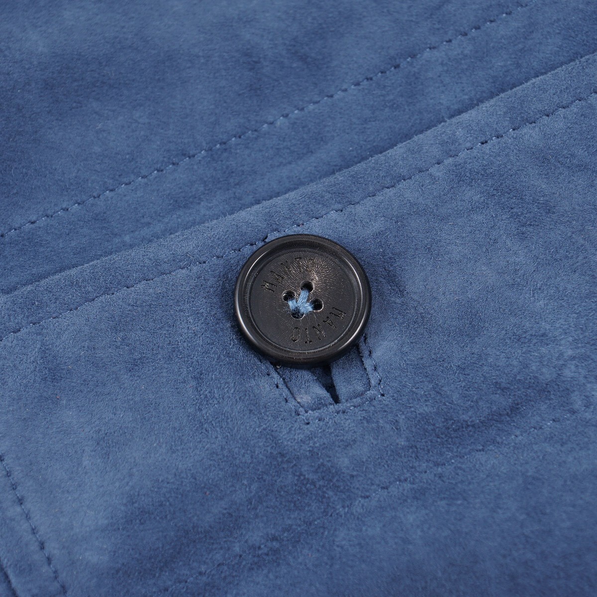 Manto Slate Blue Lightweight Unlined Nappa Lambskin Suede Jacket M NWT