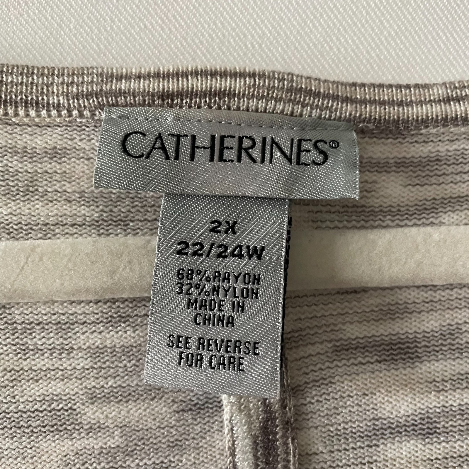 Catherines Brown Beige Heathered Space Dye Knit Tunic Top Assymetrical Size 2X