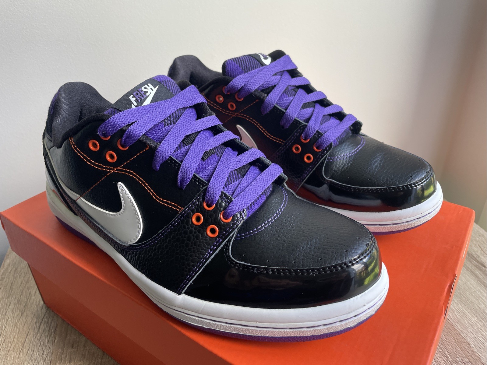 Nike Cradle Rock Low Black Purple Orange Steve Nash US Sz 8.5 Suns OG Box Rare