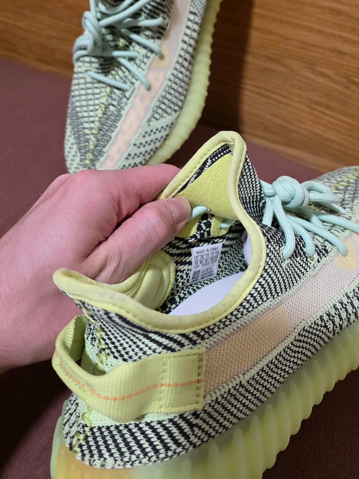 Adidas Yeezy Boost 350 V2 FW5191 Size EU 45 1/3 Yeezreel US 11 Neon Green UK 10.5
