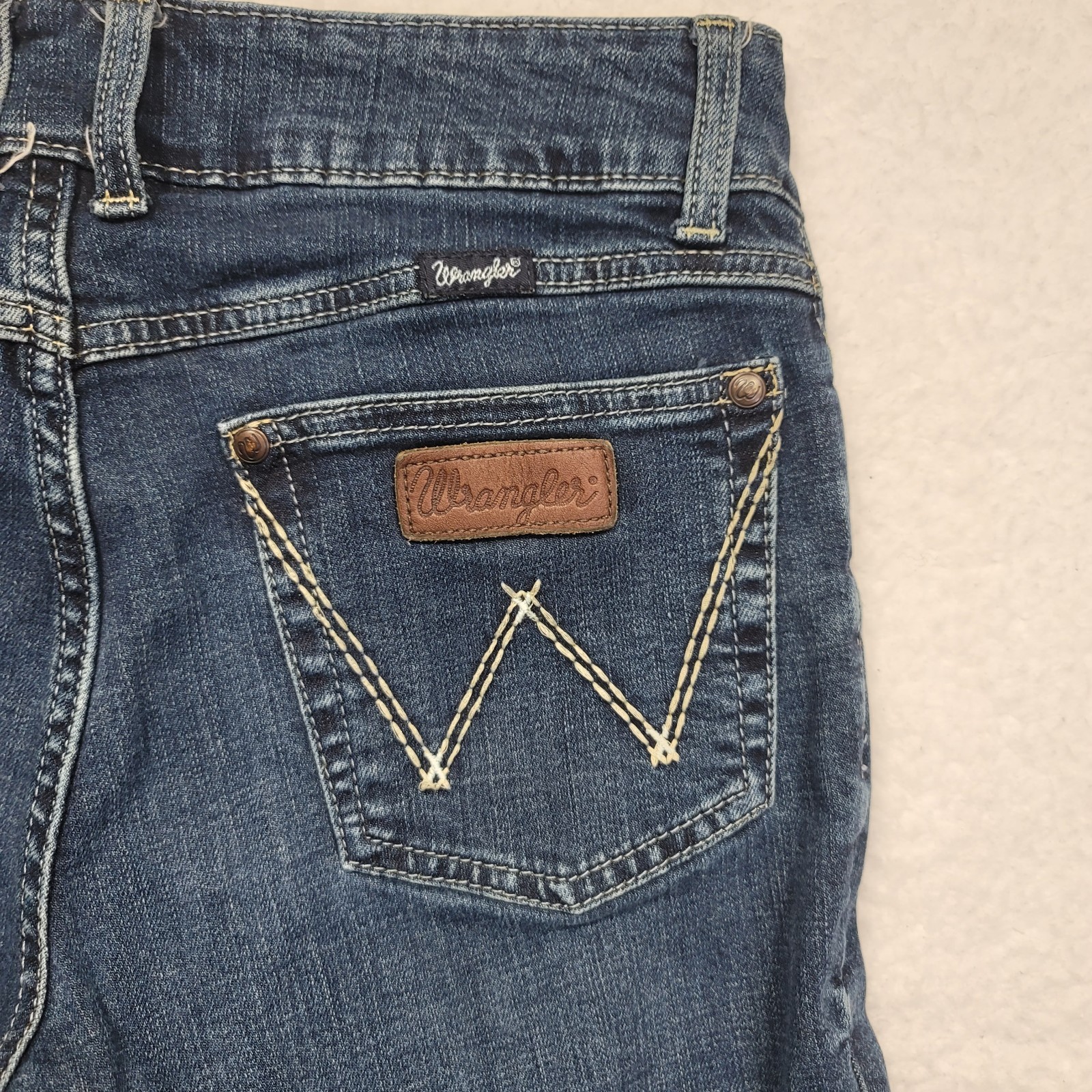 Wrangler 75 Years Flare Leg Blue Denim Bell Bottoms Jean 7X34 (29×31) Cowgirl