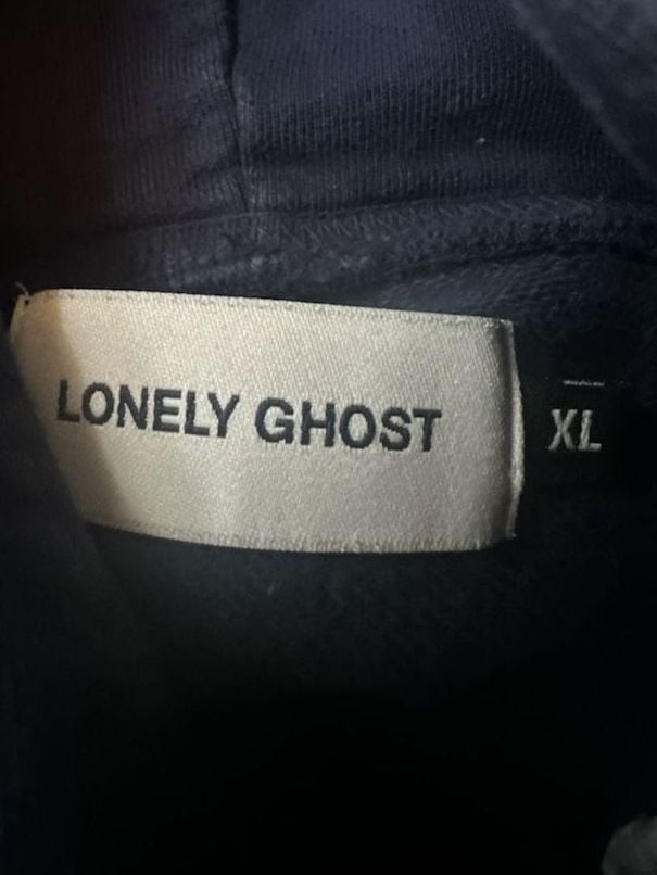 Lonely Ghost Daily Heavyweight Pullover Hoodie in Navy Blue