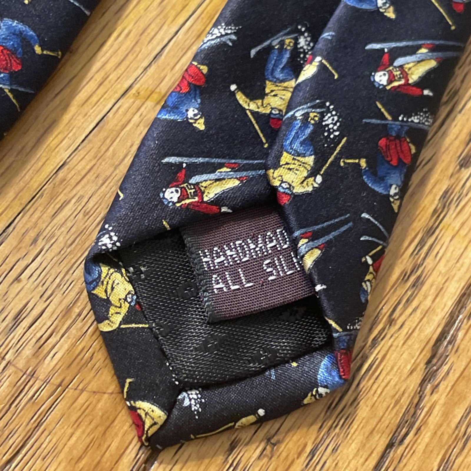 Vintage EUC Museum Artifacts Tiny Ski Jumpers Silk Tie Necktie USA Hand Made
