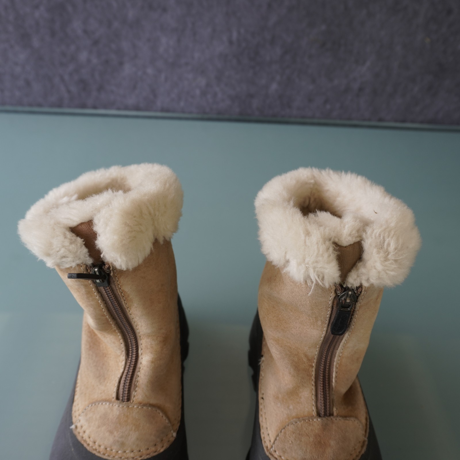 SOREL Snow Angel Zip Winter Boots Womens 6 Suede Waterproof Fur Insulated Brown