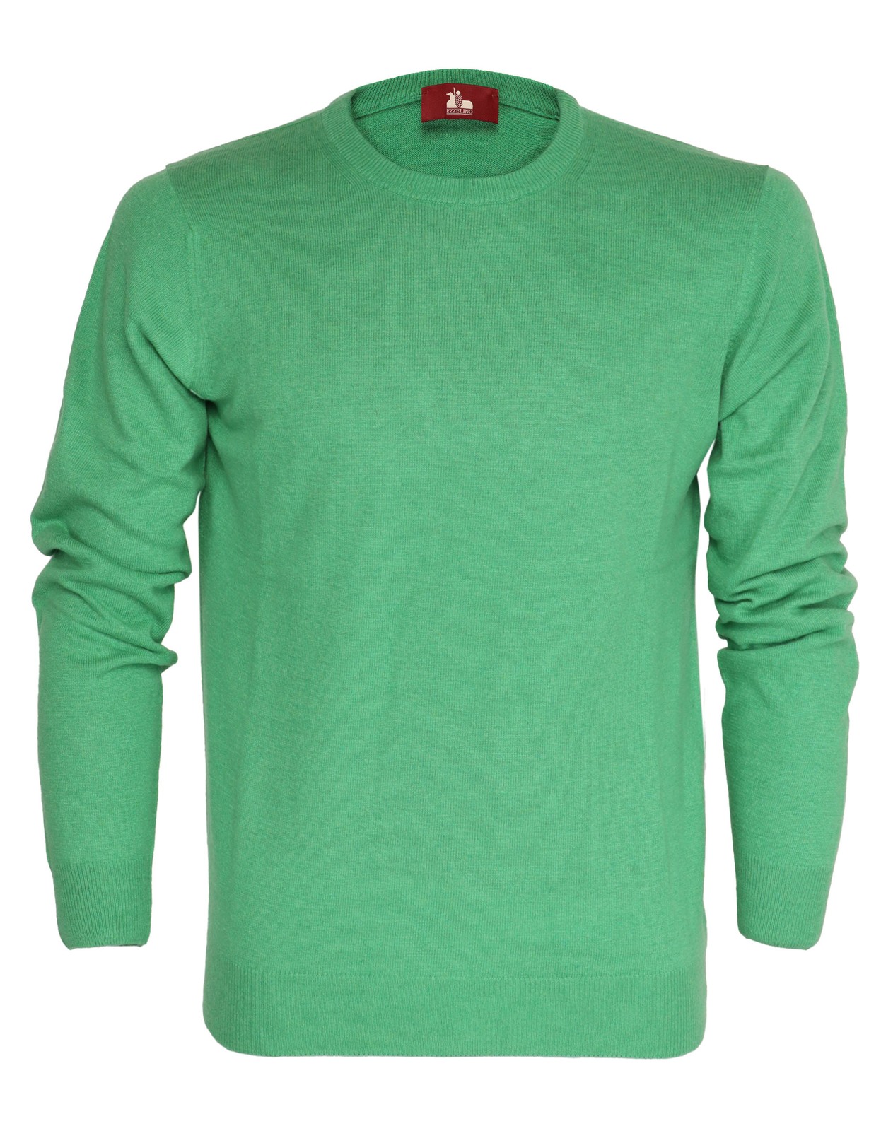 NWT EZZELINO SWEATER wool cashmere crewneck green 2-ply luxury Italy XL