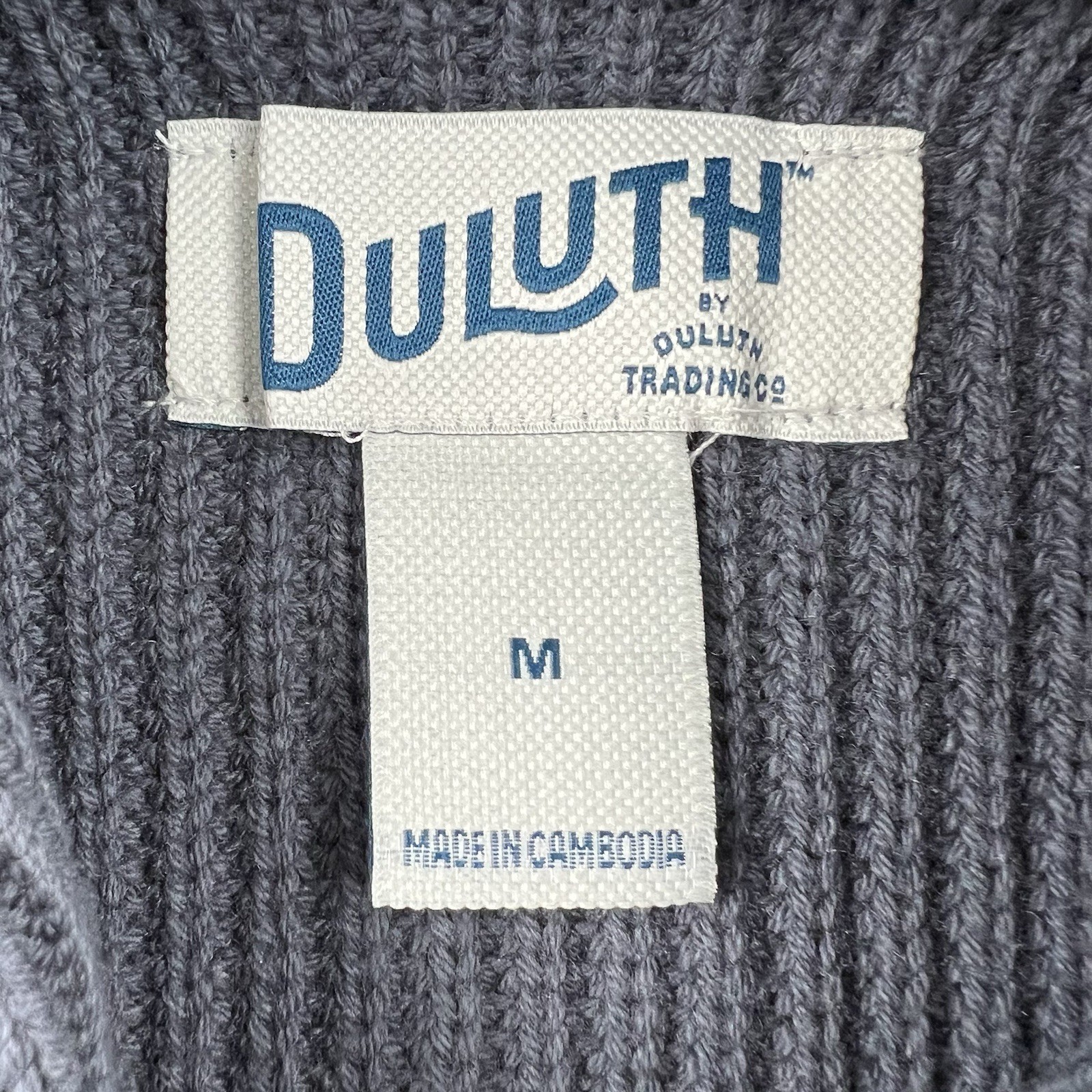 Duluth Trading Sweater Mens M Blue High Neck Infantry Wool Blend Shawl Collar