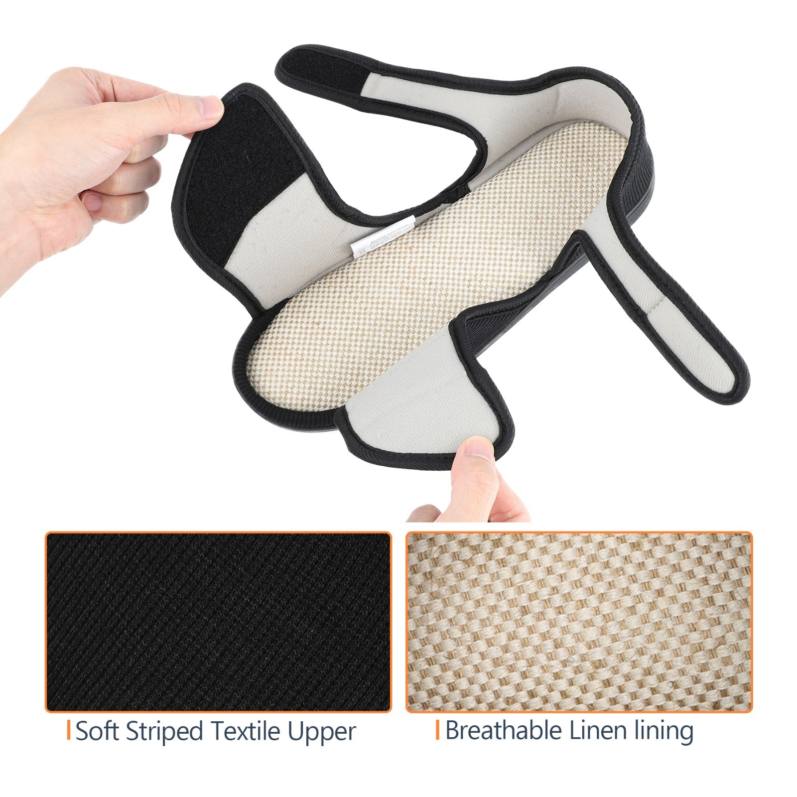 Men’s Breathable Diabetic Sandals, Wide Width Adjustable Hook & Loop Open Toe