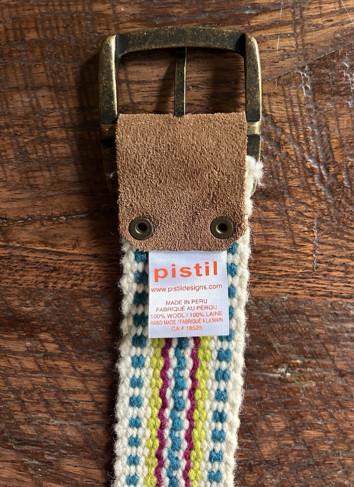 Pistil Women’s Belt Wool Size Small Adjustable Boho Multi Colored