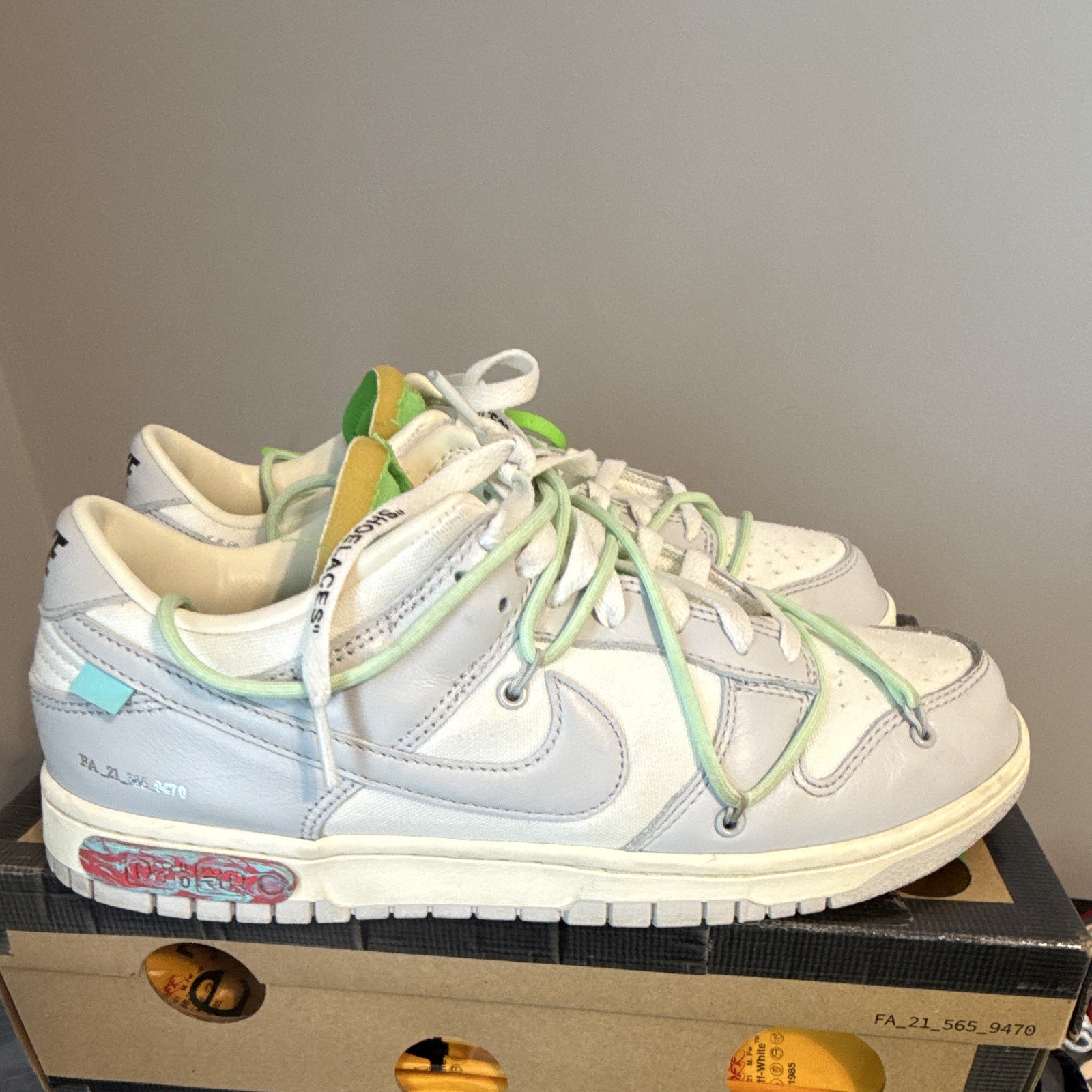 Nike Dunk Low Off-White White/Green Lot 07 of 50
