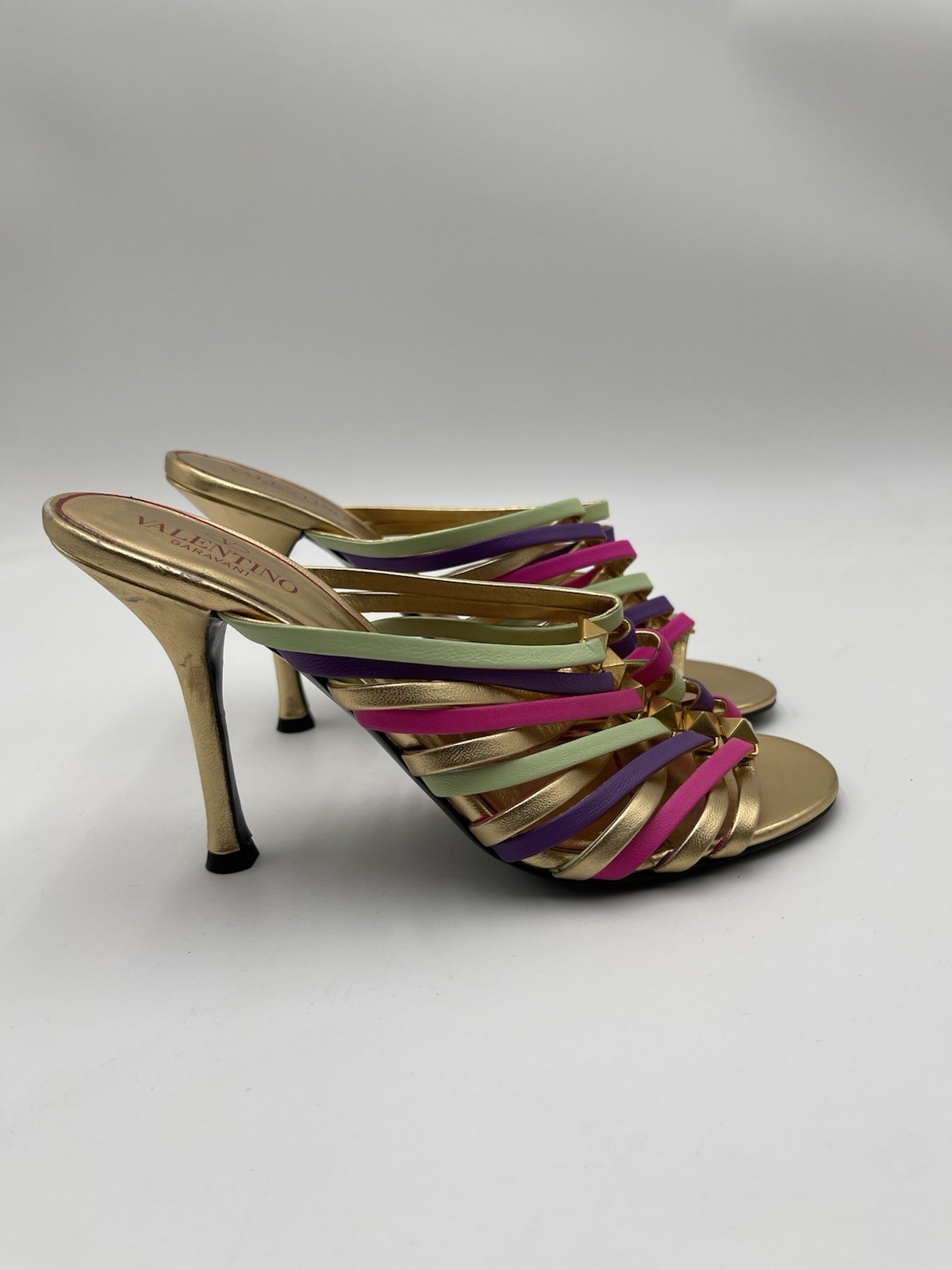 Valentino Garavani ‘Rockstud’ 100mm strappy mules Heels Size 36.5