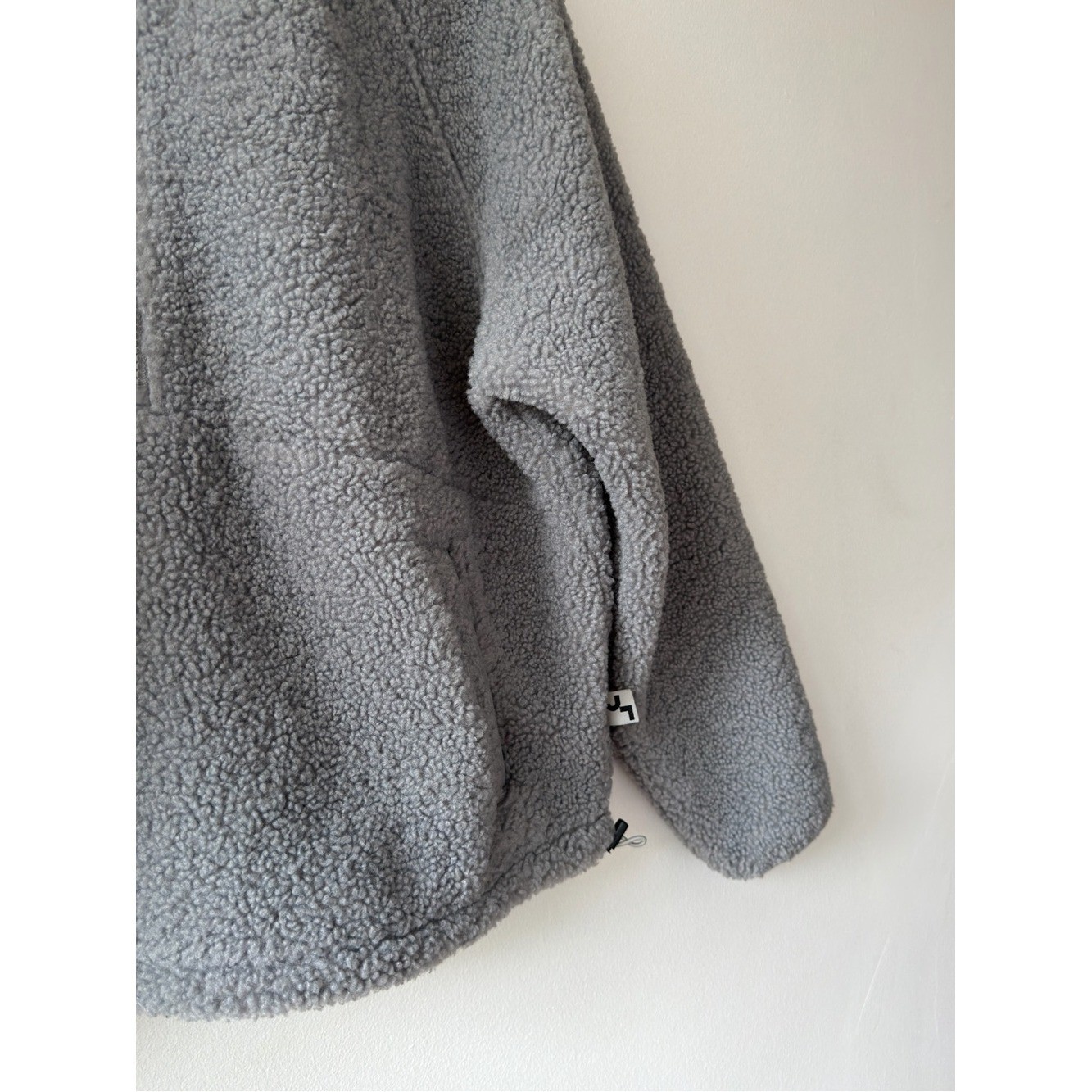 JoyLab Light Gray Sherpa Zip-Front Pullover