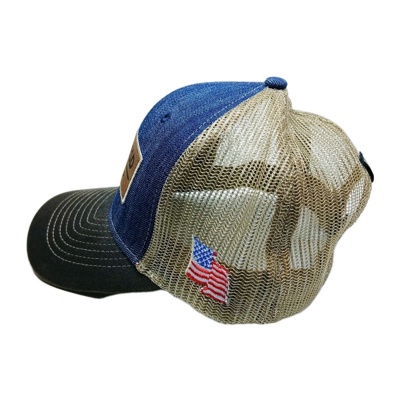 Field and Stream SUPPLY SHOP LOGO Leather BACK MESH Adjustable Max Truckers Hat