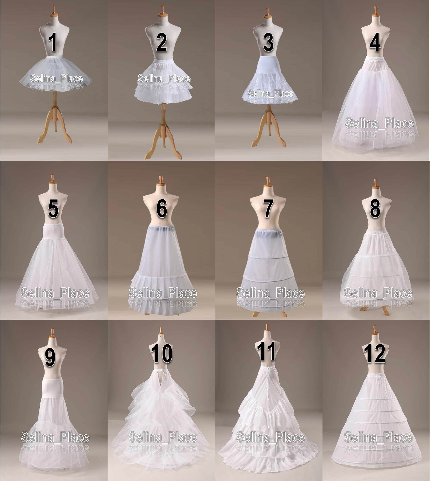 White A Line/Fishtail/Merimaid Hoop Hoopless Ball Gown Crinoline Petticoat Slip
