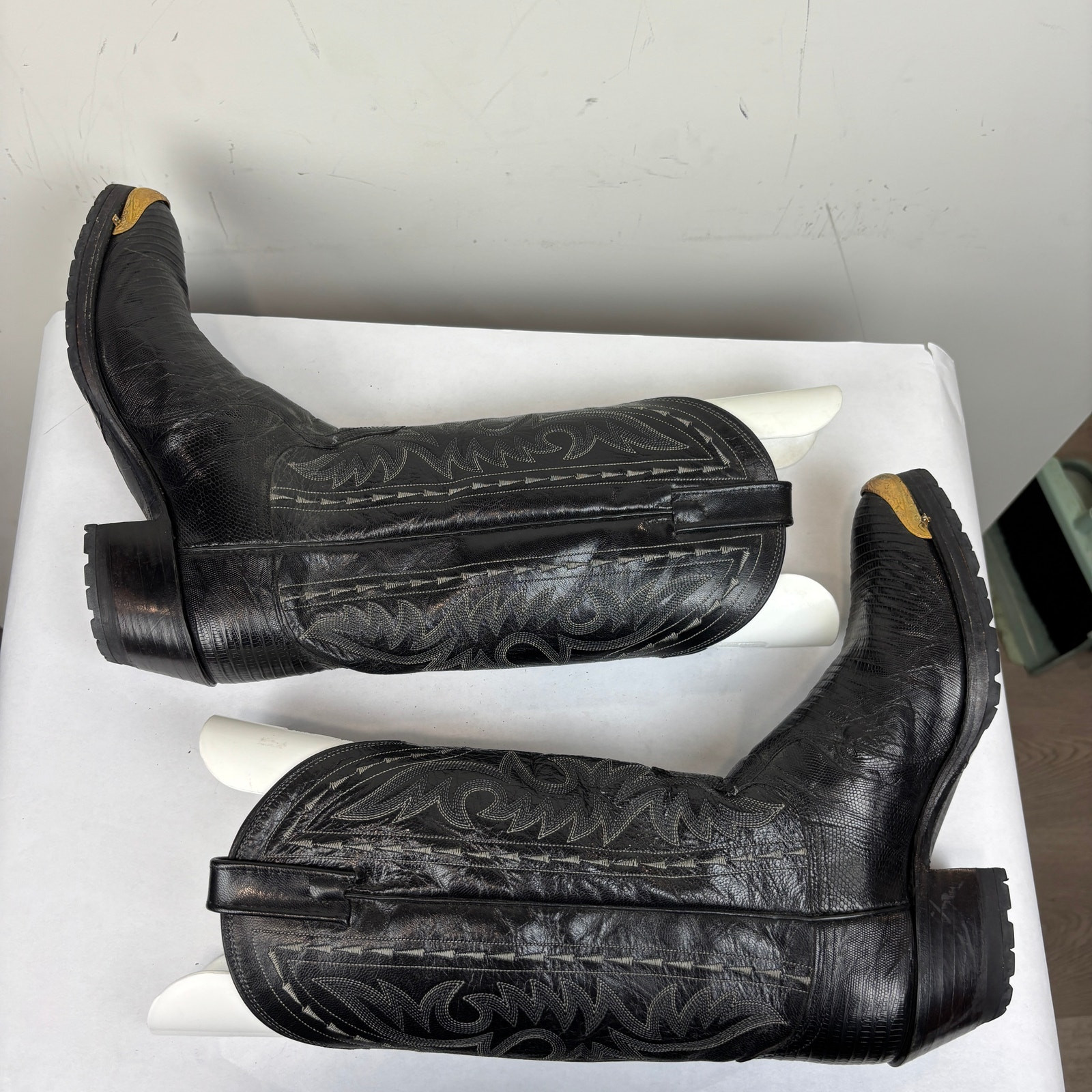 Dan Post Exotic Teju Lizard Western Cowboy Boots Black Men’s 7 EW