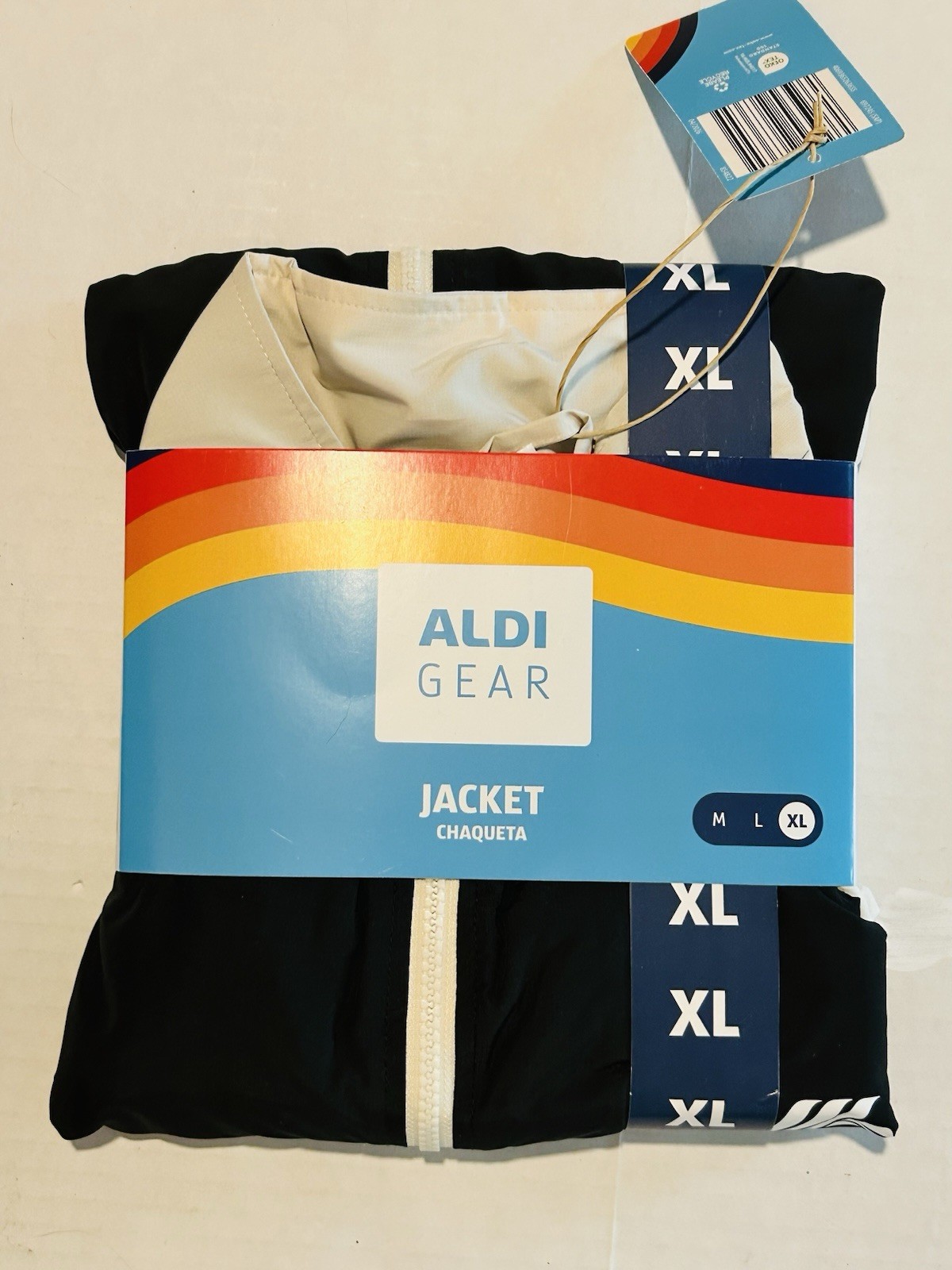ALDI Gear Windbreaker Track Jacket Size XL Black 50th Anniversary Edition 2026