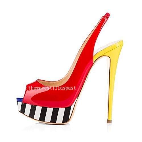 Women High Heels Pumps Peep Toe Platform Slingback Dress Party Shoes Size 4-20
