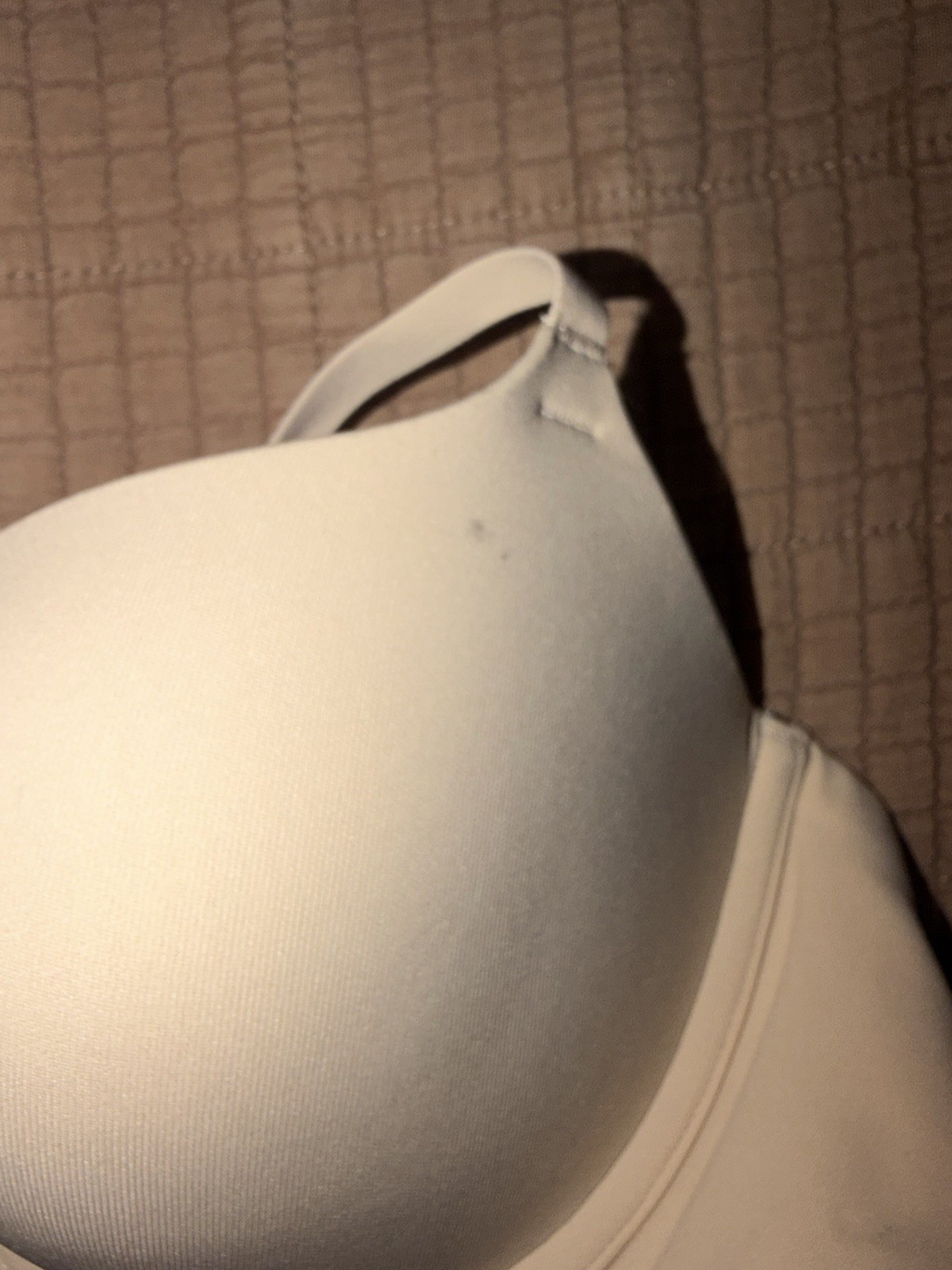 SKIMS Fits Everybody Underwire T-Shirt Bra Beige 32B Ribbed Cotton Hook & Eye