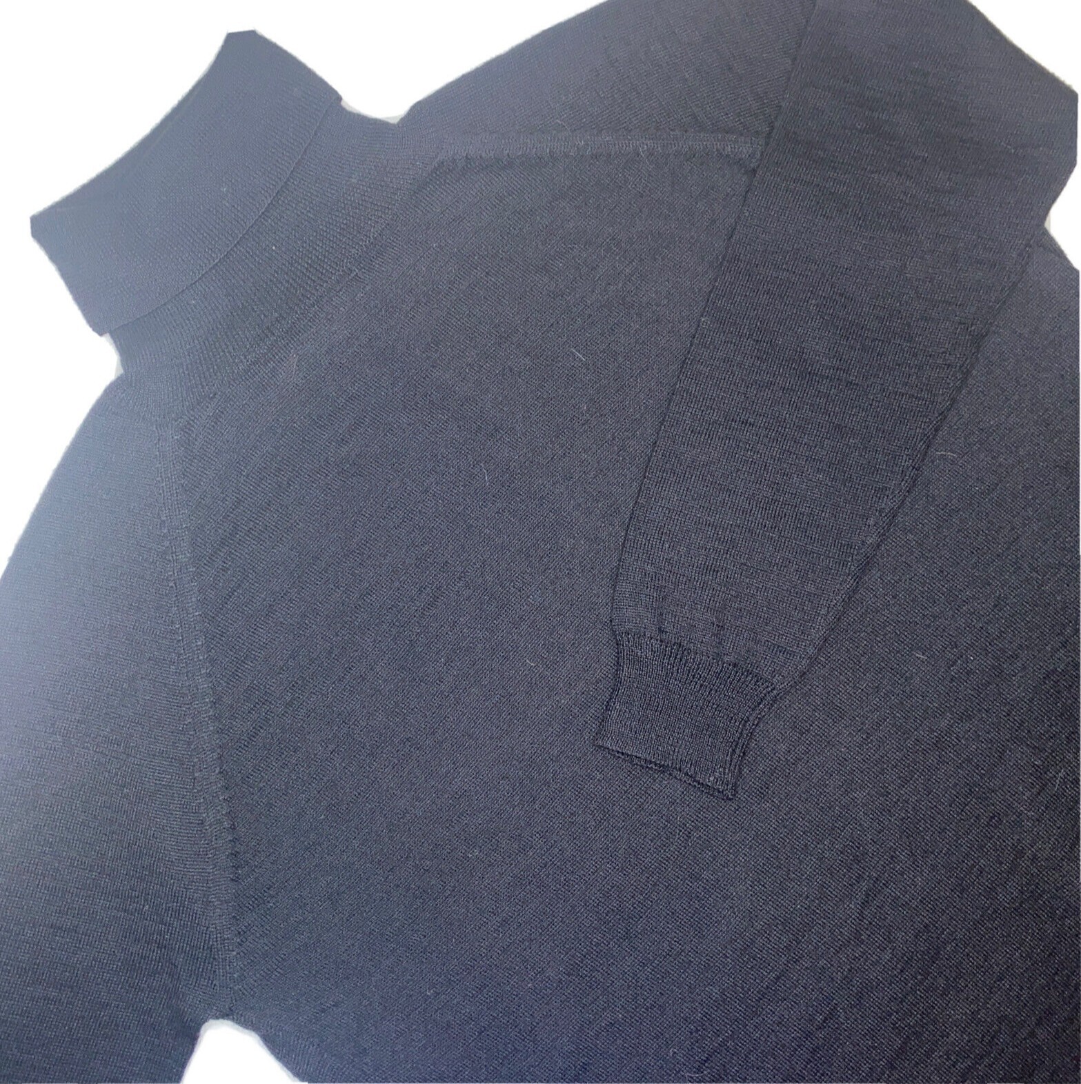Deborah Laus Sportswear Vintage Acrylic & Wool Blend Black Turtleneck Size Large
