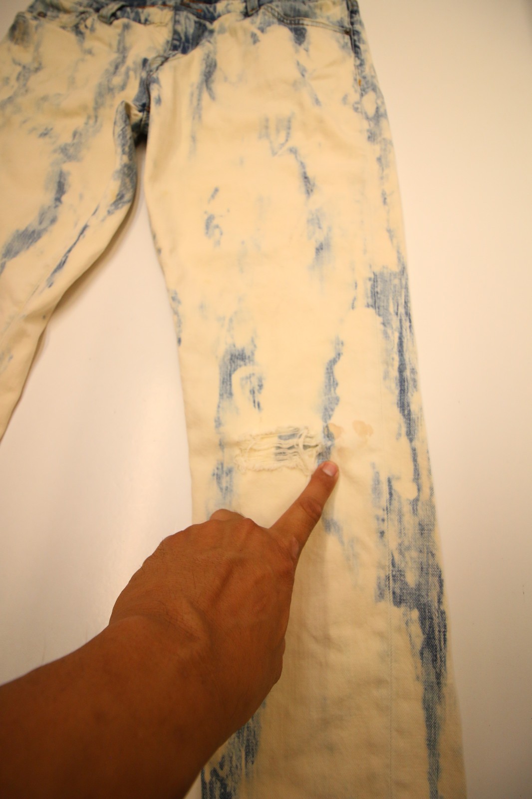 Denim & Supply Ralph Lauren Bleached Skinny Jeans Womens 32 34″Waist STAINS READ