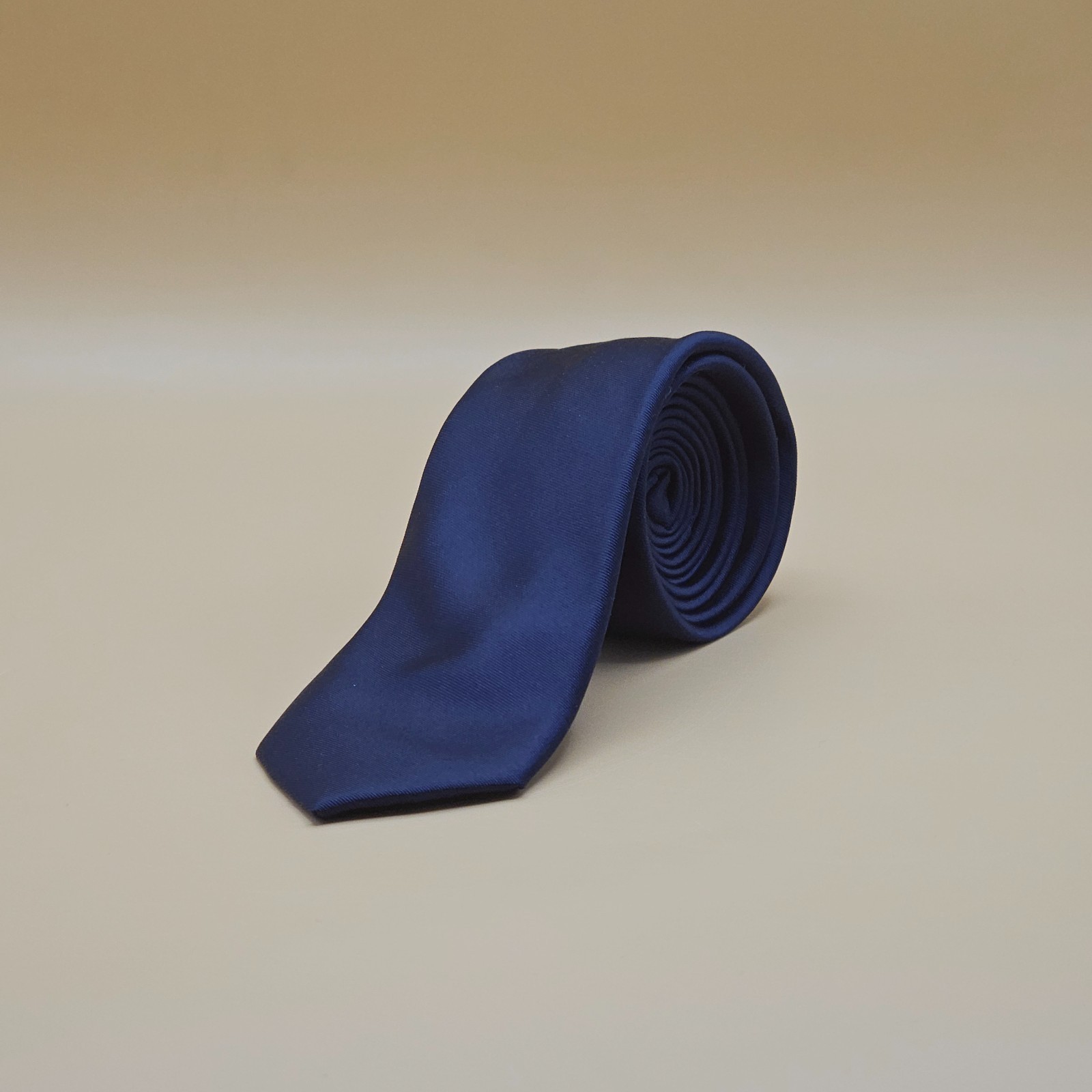 60in x 2.25in Express Neck Tie Silk Navy Blue Skinny Solid China