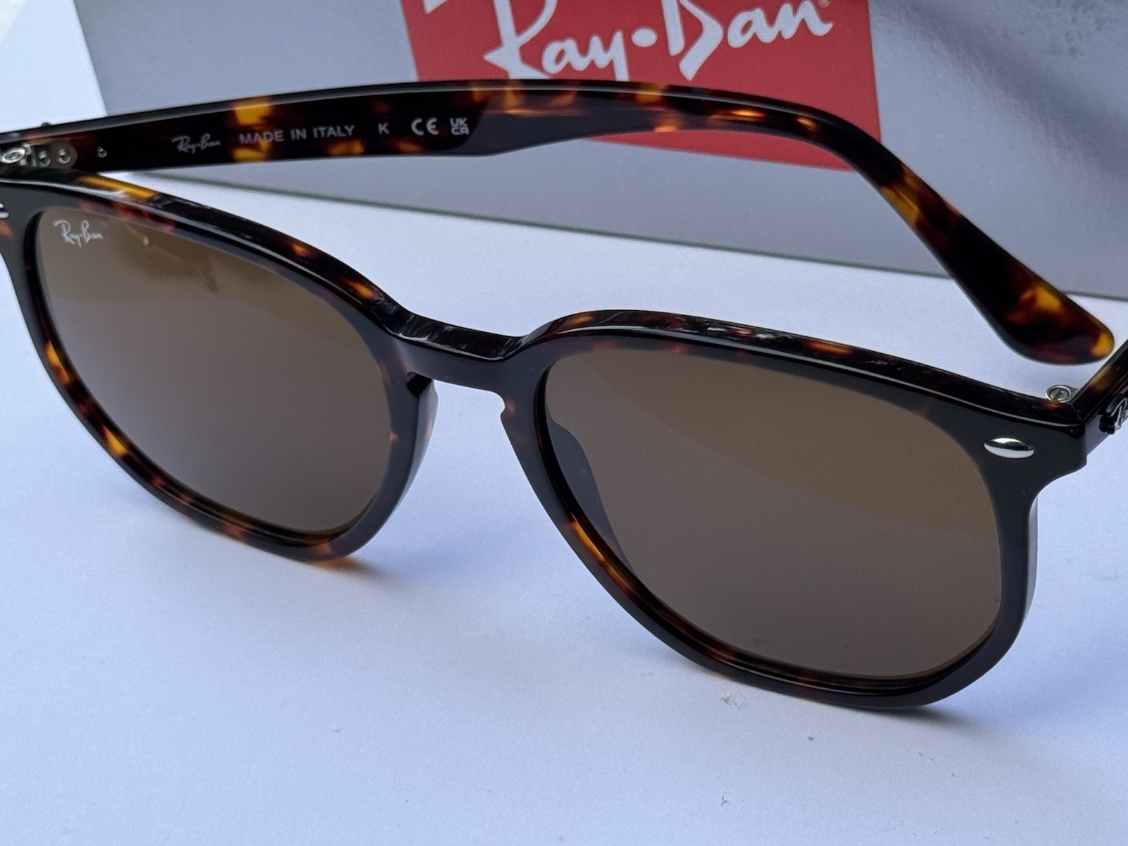 NEW Ray-Ban RB4306 710/73 Polished Light Havana/B-15 Brown Sunglasses 54mm