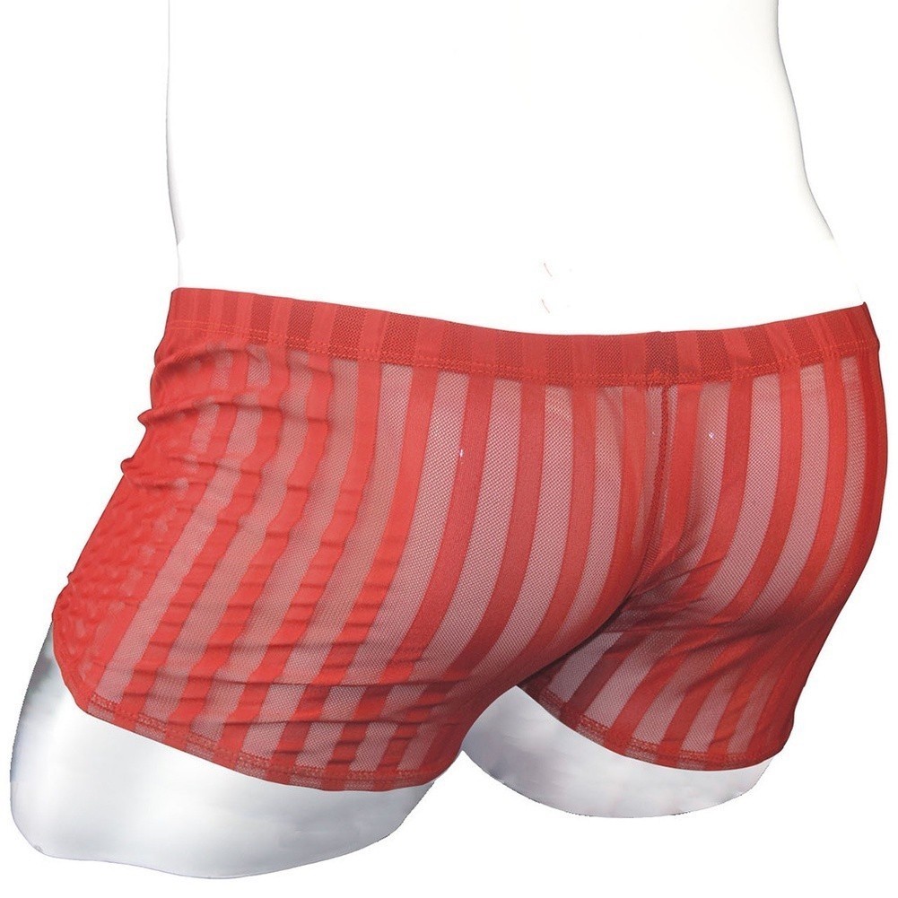 Men’s Athletic Mesh Boxer Shorts Low Waist Solid Underwear 95% Nylon 5% Spandex