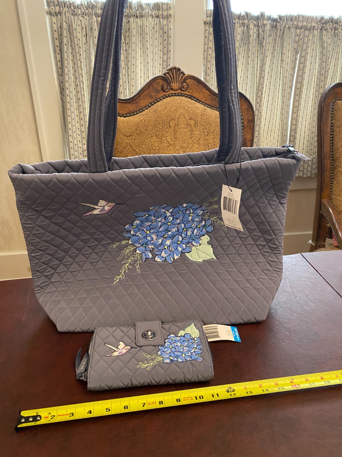 NWT Set Vera Bradley happy hydrangeas large tote purse RFID turn lock wallet
