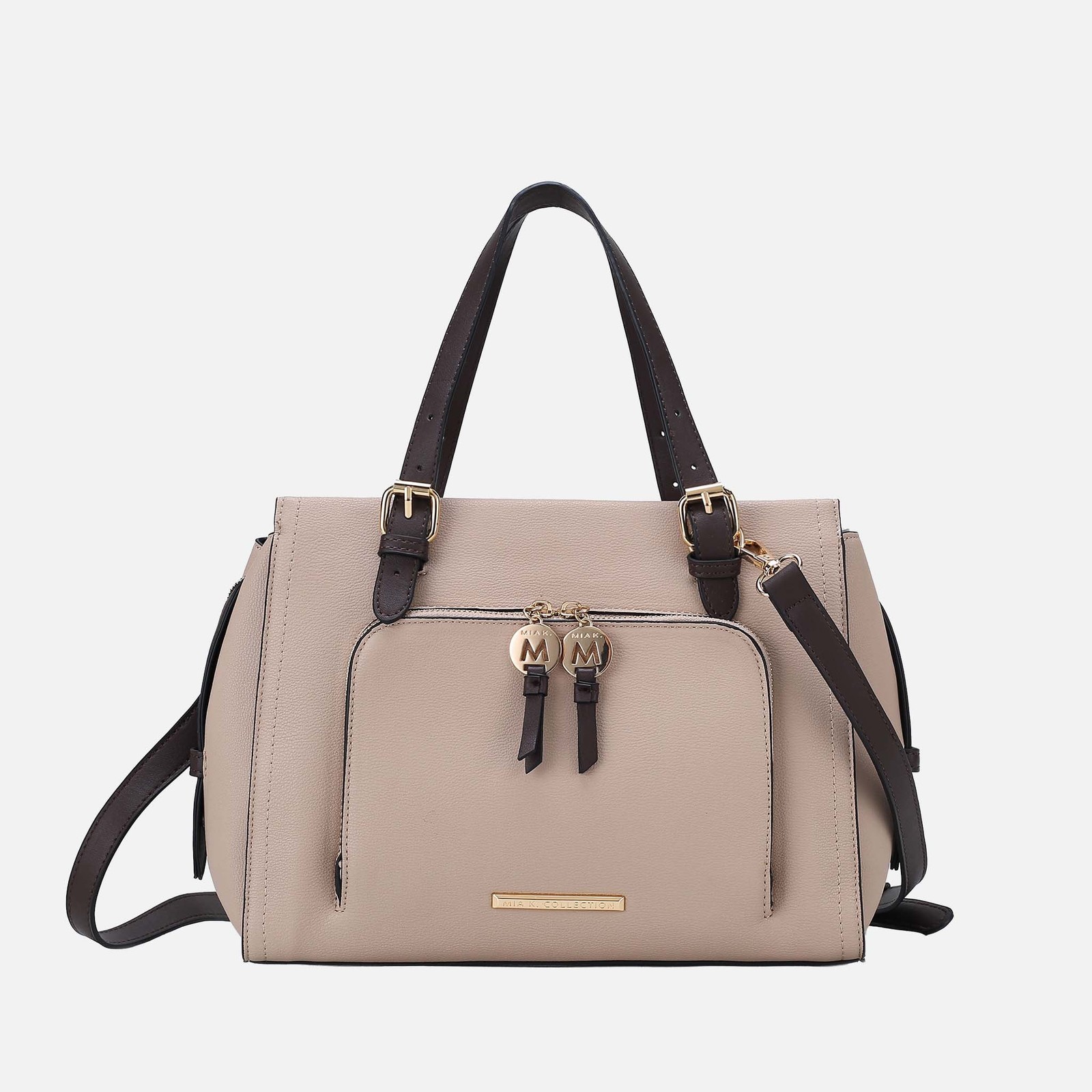 Lightweight Petite Vegan Satchel with Organized Pockets