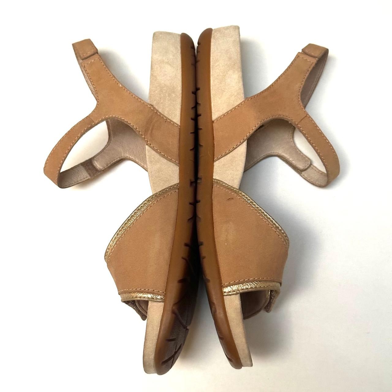 DANSKO Women’s Leather Slingback Comfort Sandals EU40 US9.5 Tan Laser Cut Detail