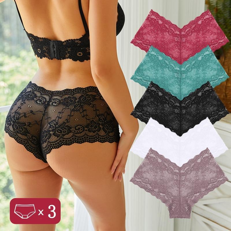 3pcs Sexy Nuevas Bragas De Encage Para Mujeres Tangas Lenceria Ropa Interior