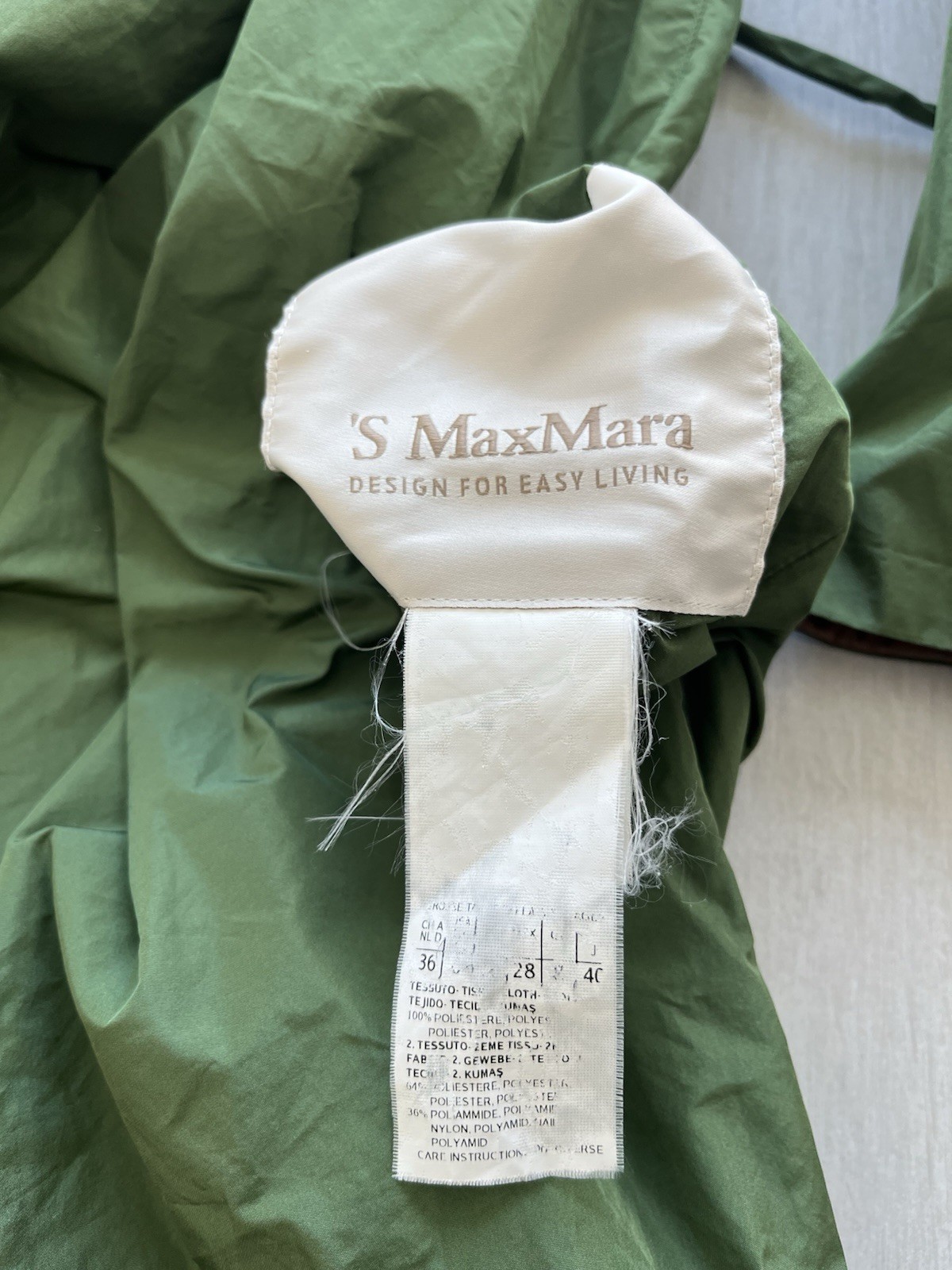 S Max Mara Reversible Trench Coat Green Brown IT36 / US4 Made in Italy jacket