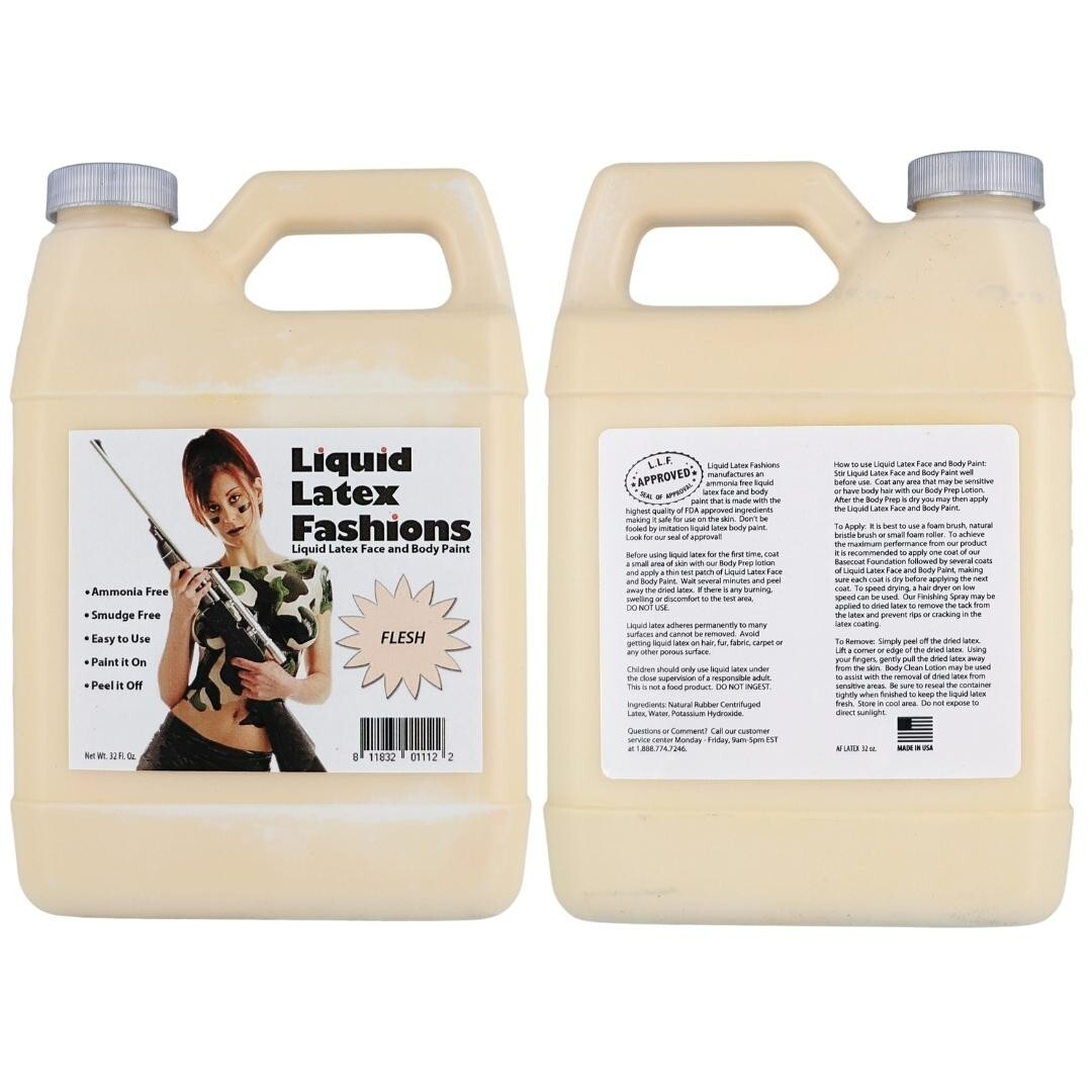 Flesh 32 Fl Oz – Liquid Latex Face and Body Paint, Make Scars and More!