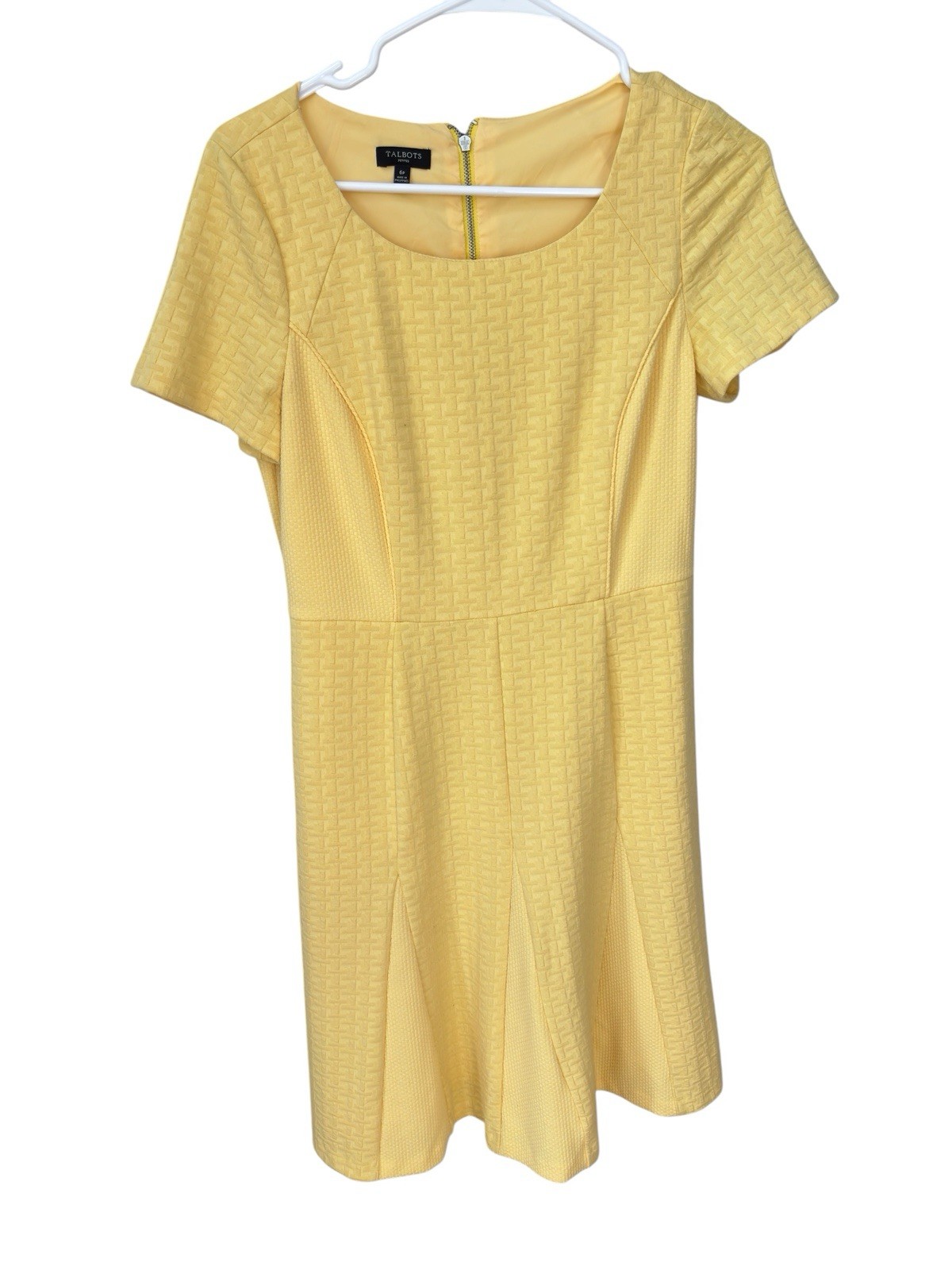 Talbots Fit & Flare Dress Women’s Size 6P Yellow Spring Cottagecore Fairycore
