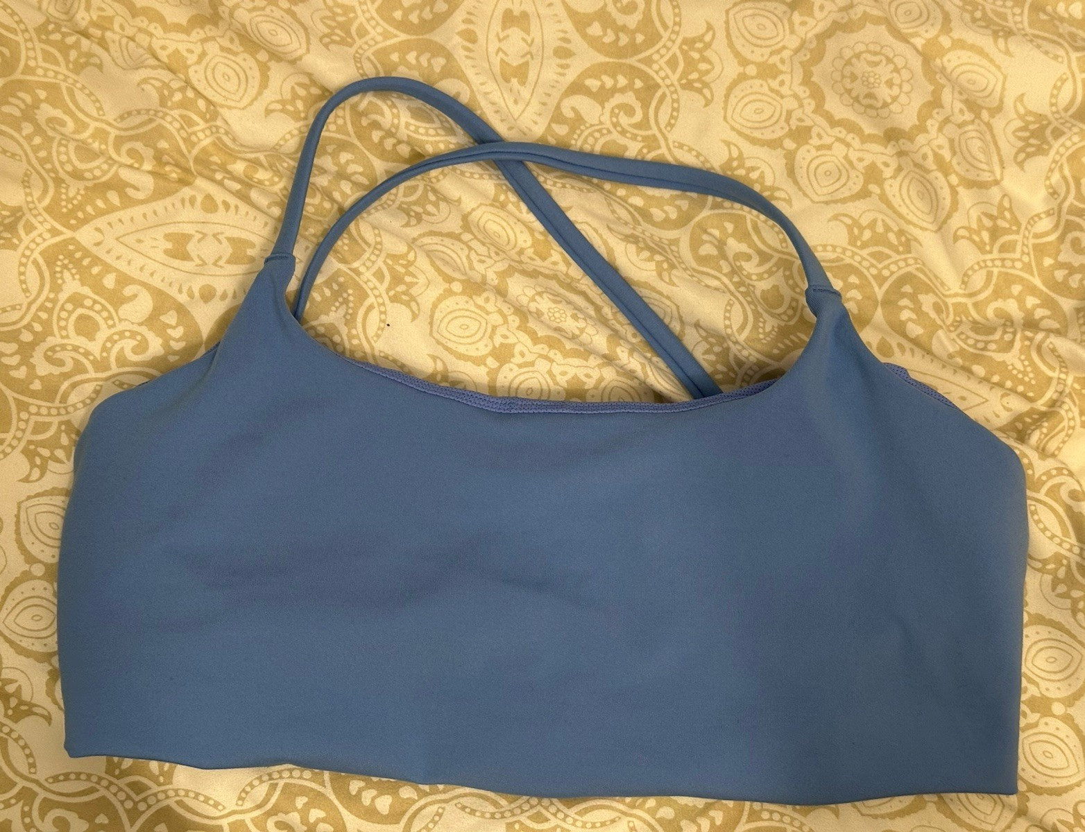 All in Motion Super Flex Sports Bra XXL Blue Wireless Pullover Crossback Logo