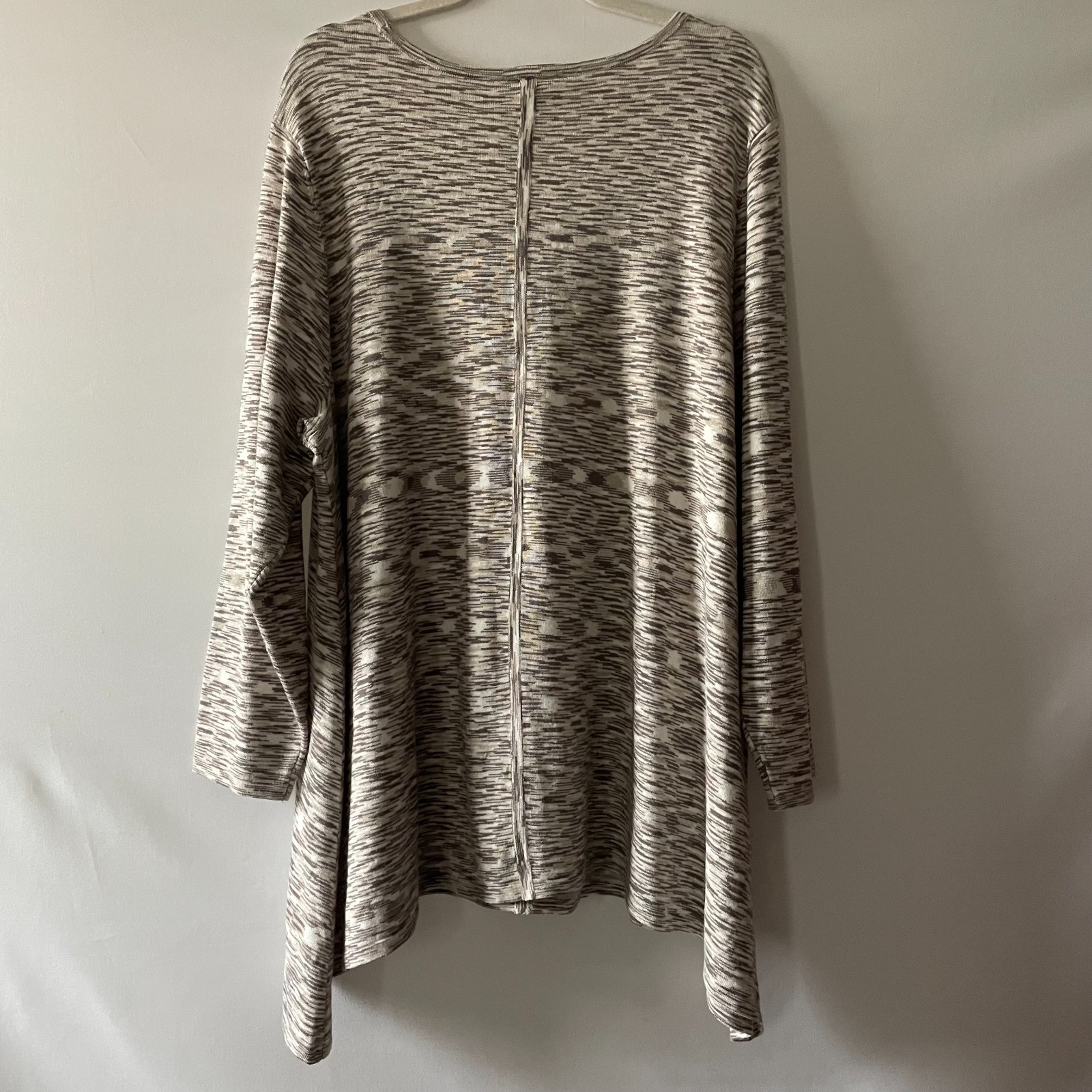 Catherines Brown Beige Heathered Space Dye Knit Tunic Top Assymetrical Size 2X
