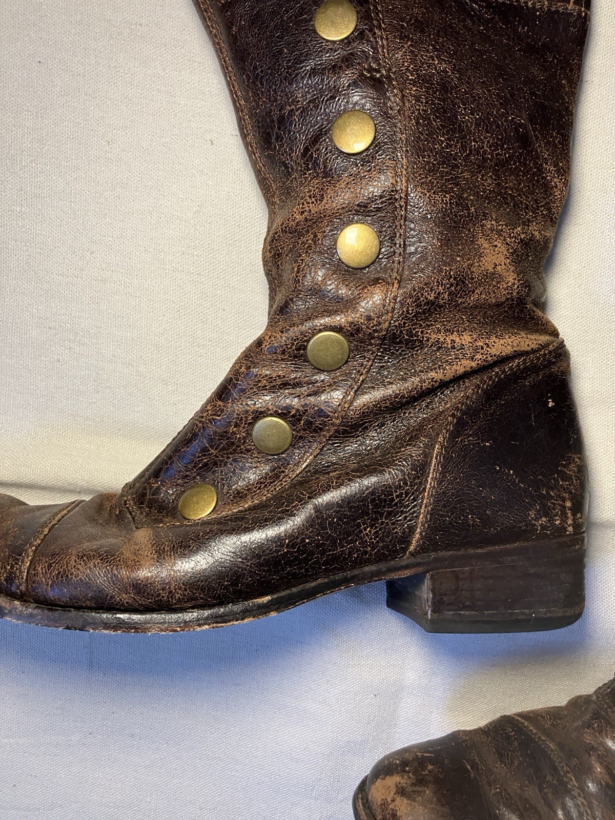 Jessica Bennett dark brown 90s worn leather victorian style boots US 9 womens