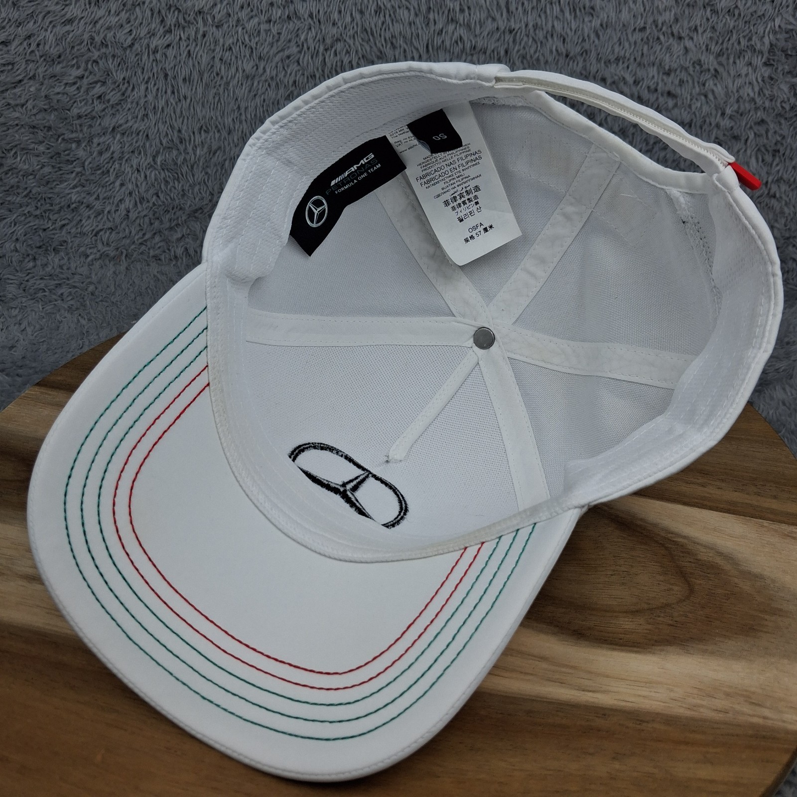 Mercedes Benz Hat Cap Strap Back White AMG Petronas Formula One F1 Racing Mens