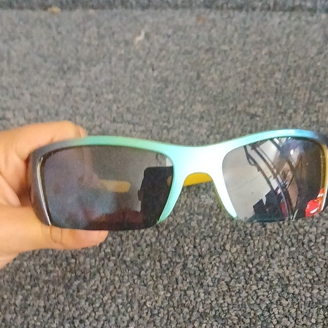 Tiffany Rectangle Sunglasses Yellow Plastic Frame Gray Tinted Lenses