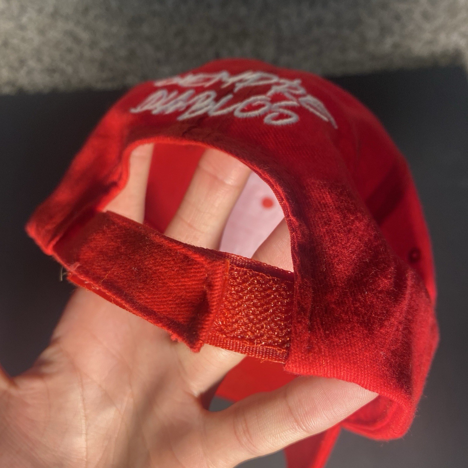 Toluca “Siempre Diablos” Cap Adjustable Strap Red Embroidered Logo/Gorra Liga MX