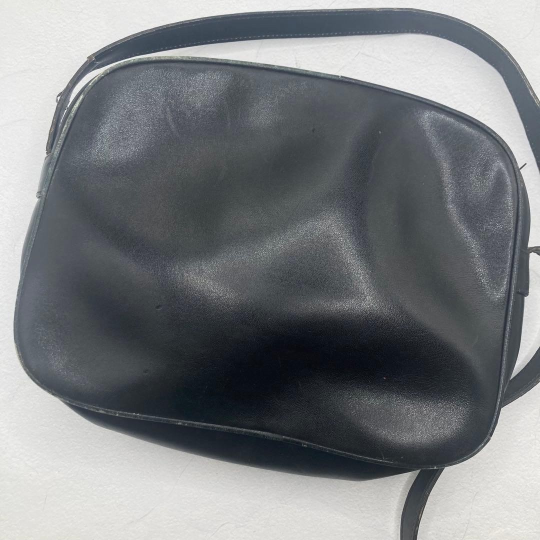 CELINE Shoulder Bag Leather Black Gold hardware Horse Carriage Condition Used