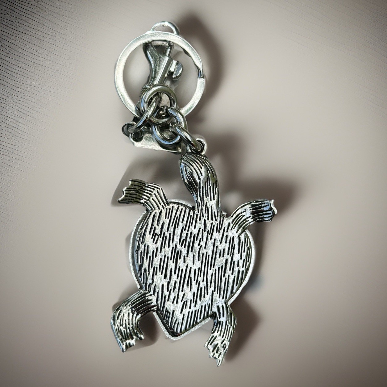 Graphite Black Turtle Bag Charm Keychain | Premium Velvet Dust Bag Included